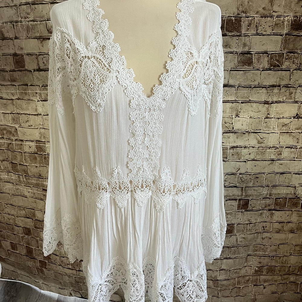 Boston Proper White Lace Dress